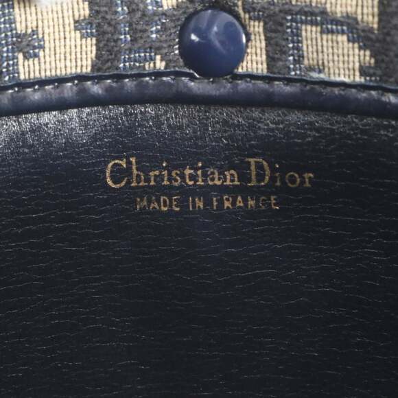 CHRISTIAN DIOR Cream Leather Trotter Shoulder Bag
